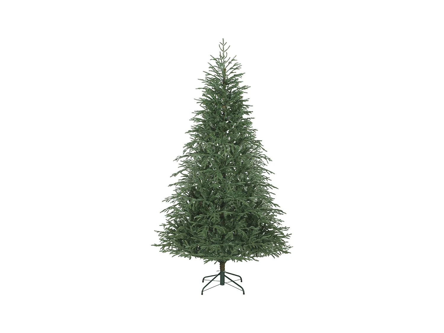 Albero di Natale artificiale alto 210 cm e base in metallo pieghevole