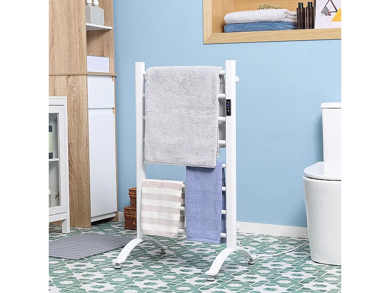 Scaldasalviette elettrico 8 barre timer e controllo temperatura