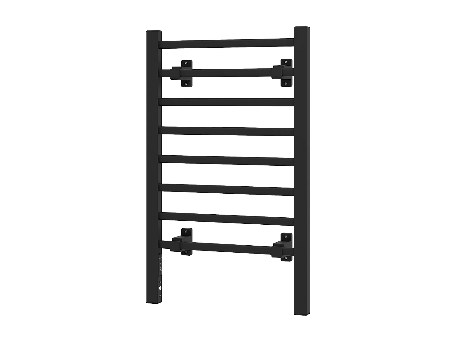 Scaldasalviette bagno elettrico 150W con 8 barre e timer nero