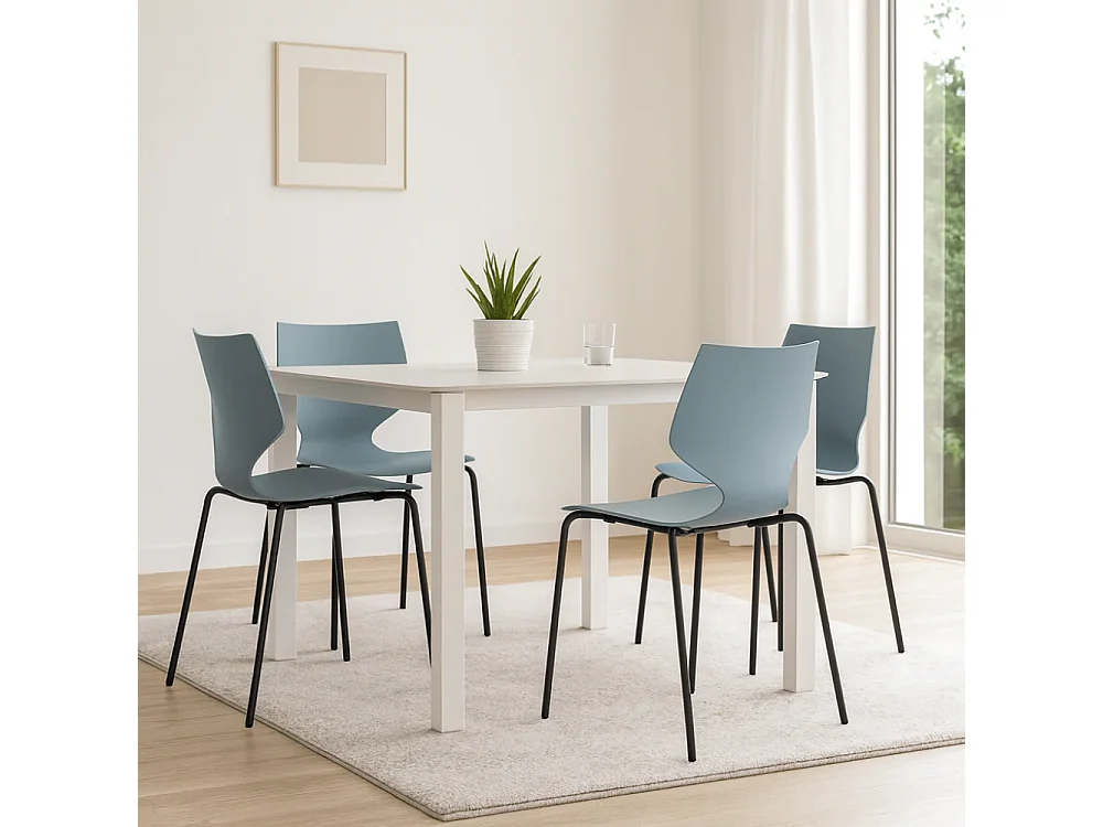 Elite, Set di 4 Sedia in polipropilene (50cm X 51cm H. 77cm)| Duzzle