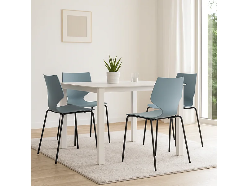 Elite, Set di 4 Sedia in polipropilene (50cm X 51cm H. 77cm)