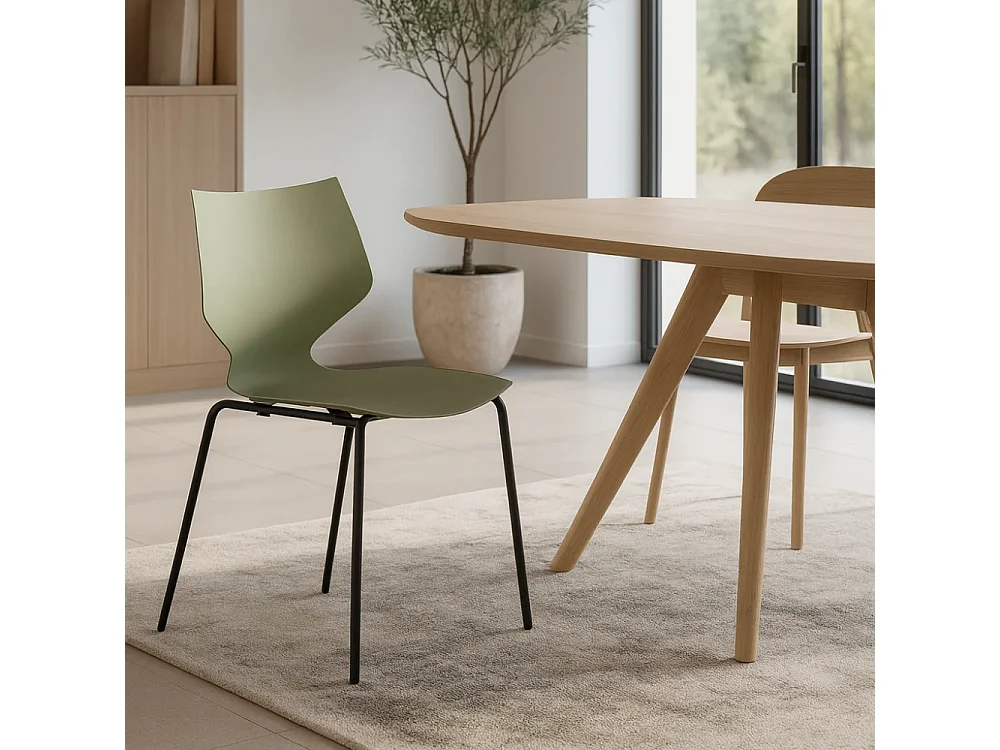 Elite, Set di 4 Sedia in polipropilene (50cm X 51cm H. 77cm)| Duzzle