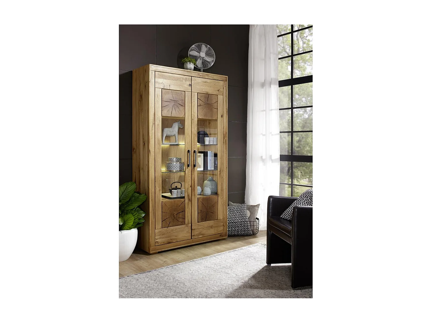 Vitrine 1.1x0.4x2.01 m chêne huilé Andromeda WZ-0315