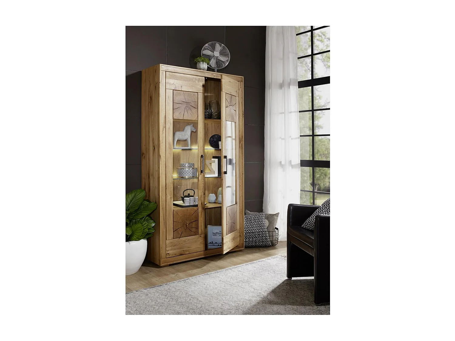 Vitrine 1.1x0.4x2.01 m chêne huilé Andromeda WZ-0315