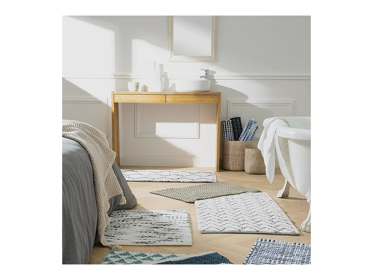 Tapis de bain déco en polycoton 50x80cm