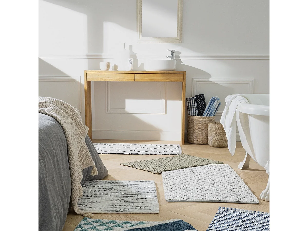 Tapis de bain déco en polycoton 50x80cm