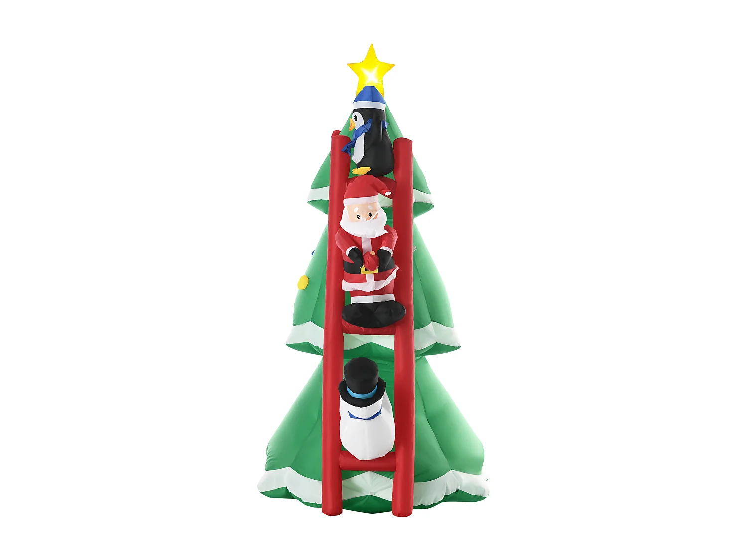 Albero di natale gonfiabile con babbo natale con 7 luci led