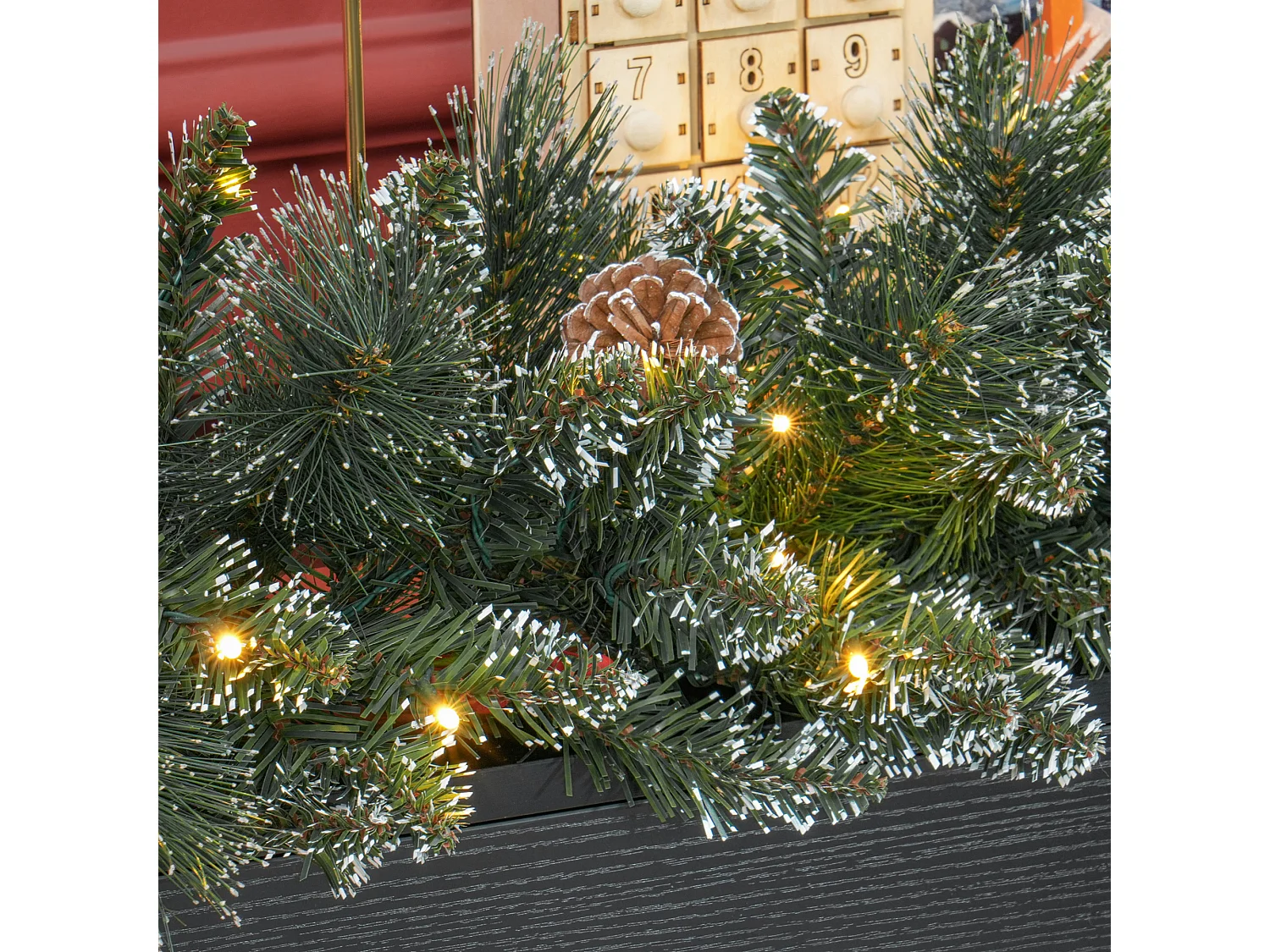 Ghirlanda natalizia da 1.80 m con 50 luci led bianche e decorazioni