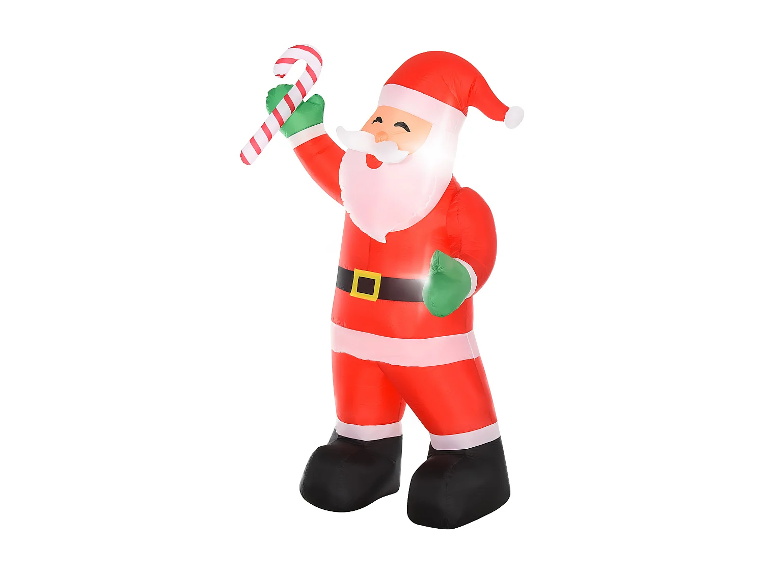 Babbo natale gonfiabile alto 243 cm con bastone di zucchero 2 luci led
