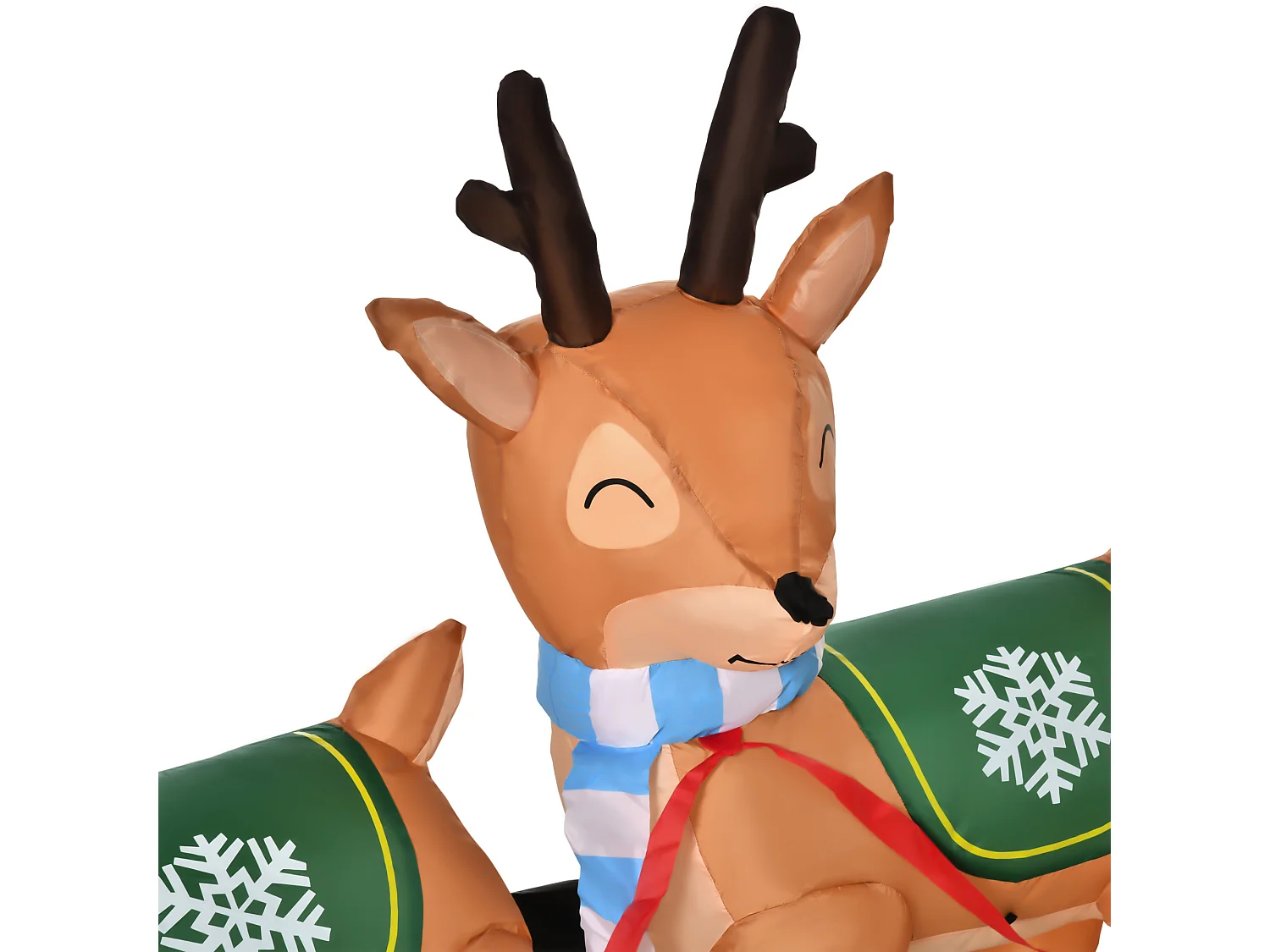 Babbo natale gonfiabile con slitta e 3 renne 6 luci integrate