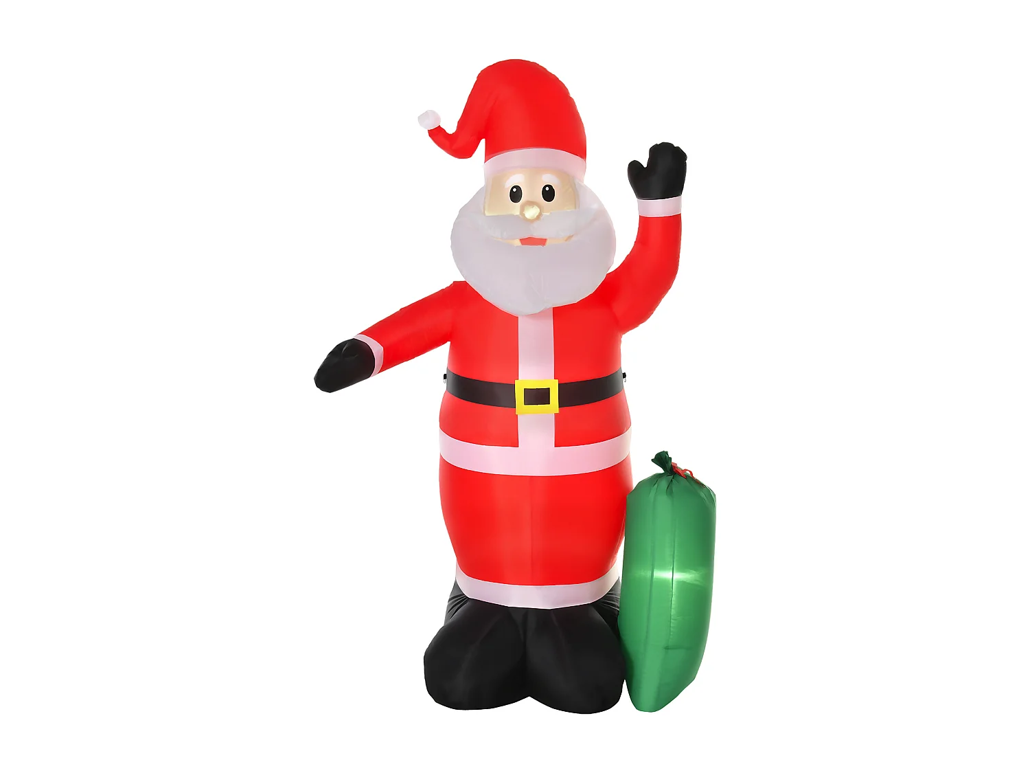 Babbo natale gonfiabile luminoso alto 240 cm con sacco regalo luci led
