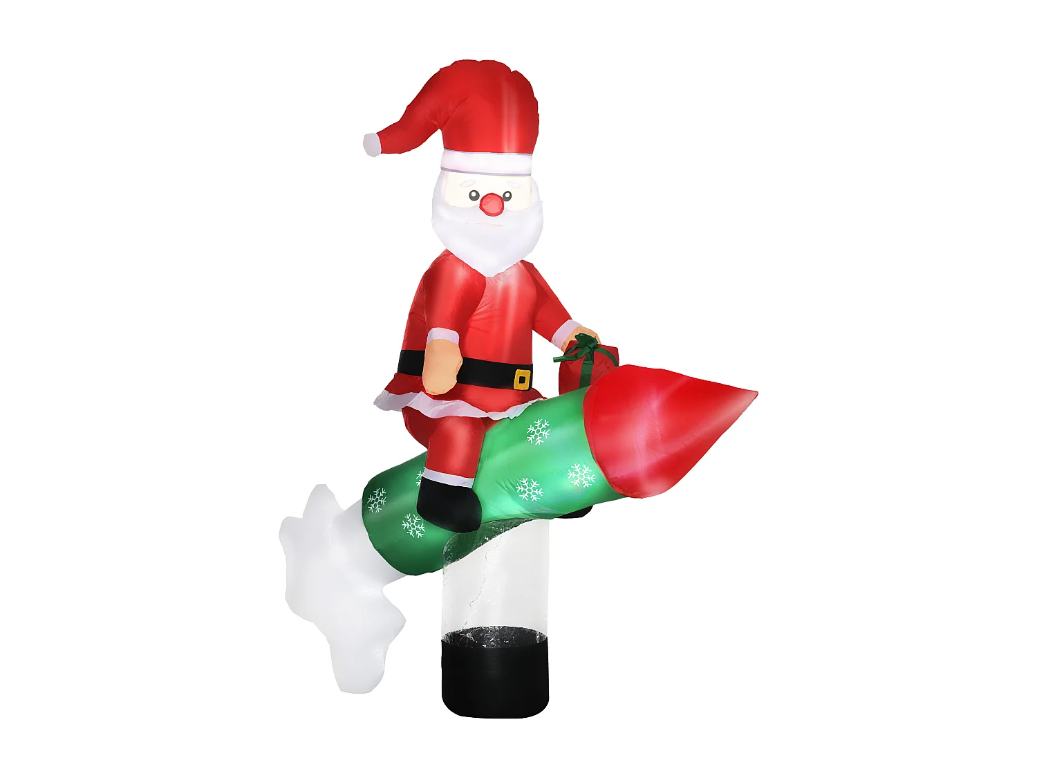 Babbo natale gonfiabile da 180cm con missile e luci led