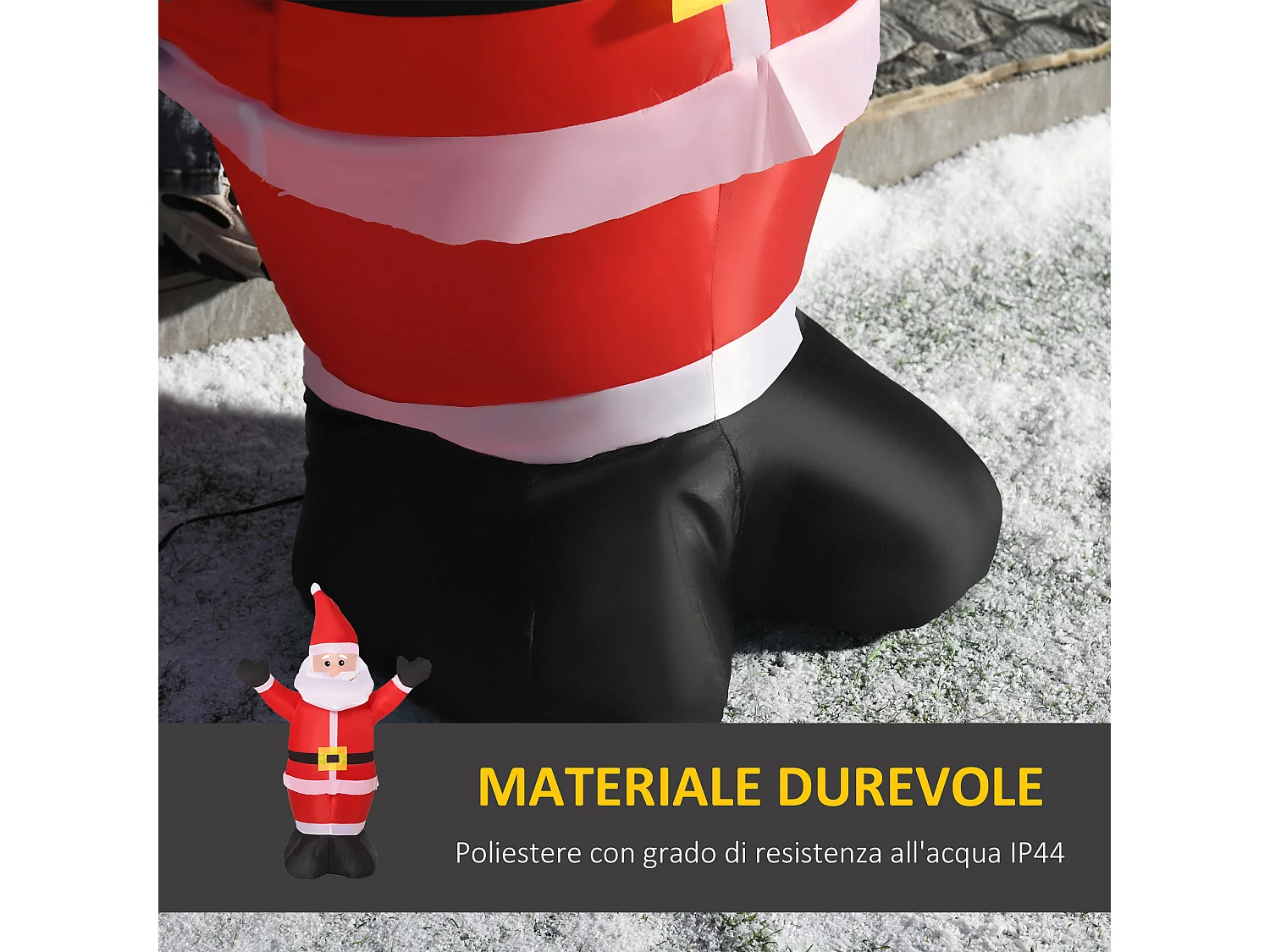 Babbo natale gonfiabile luminoso a luci LED alto 1.2 m