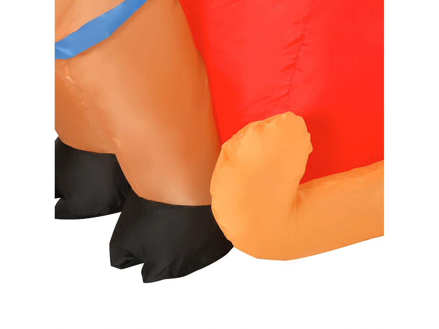 Babbo natale con slitta renna pupazzo di neve gonfiabile e luci