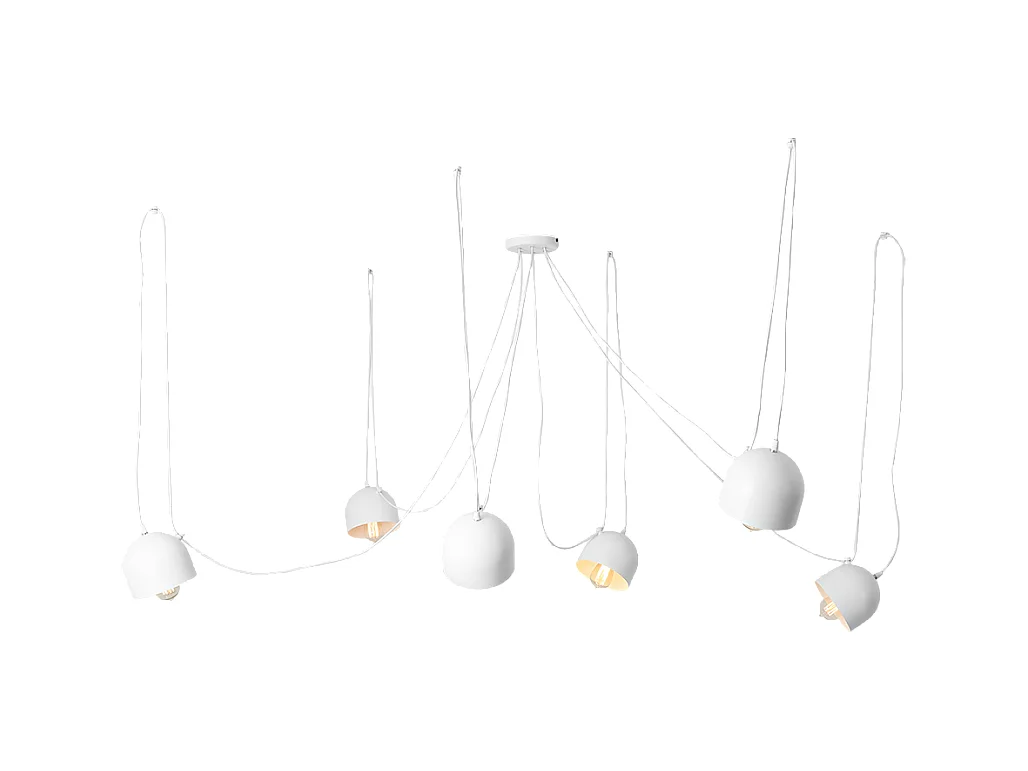 Hängelampen POPO 6, weiß, Ø 15 cm