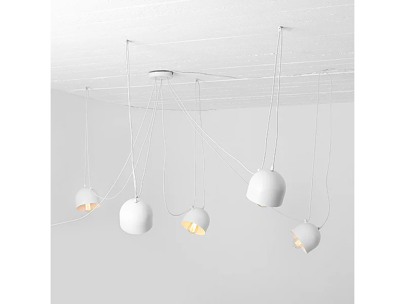 Hanglampen POPO 6, wit, Ø 15 cm