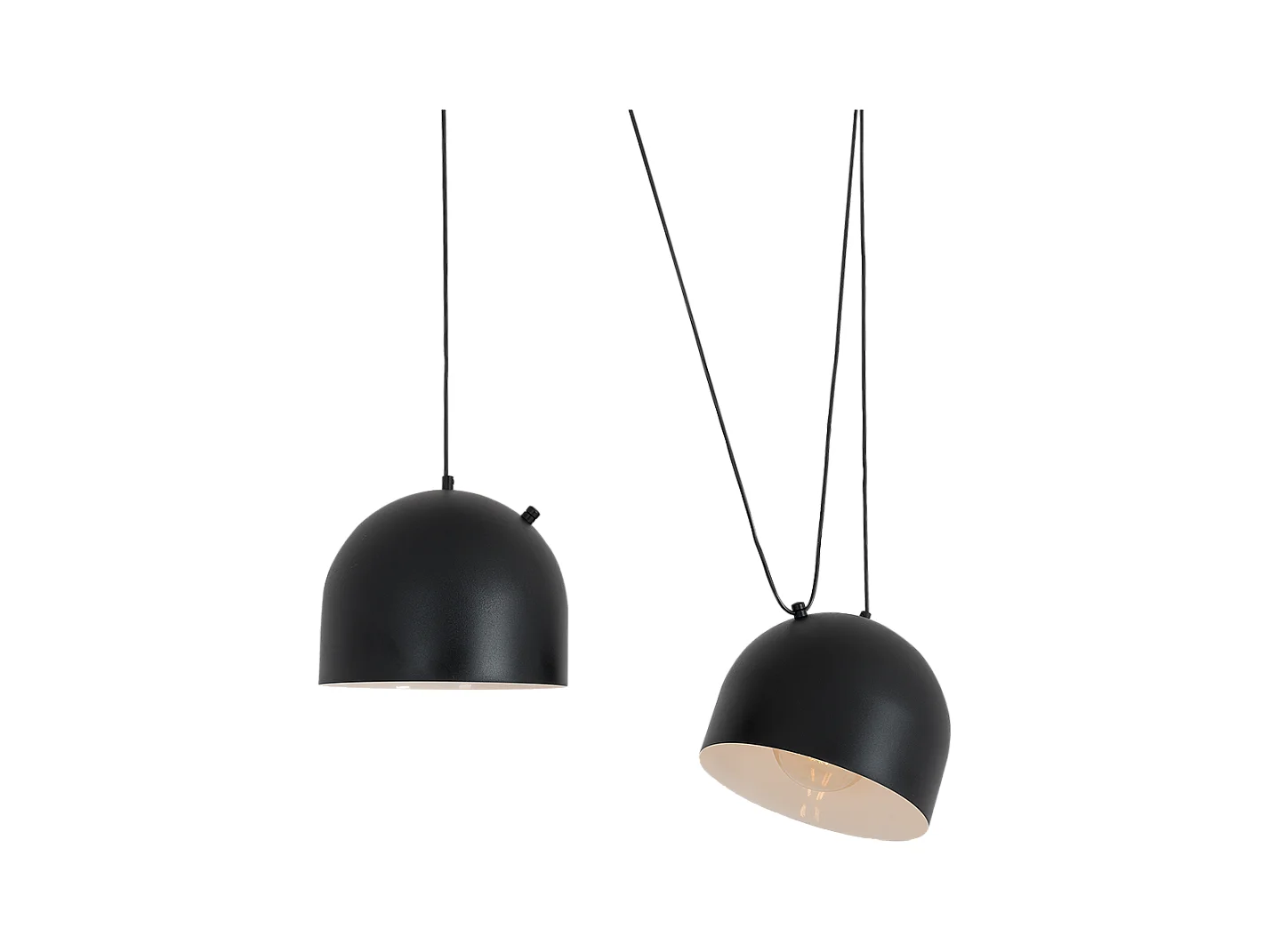 Hanglamp POPO L 2, zwart, Ø 23 cm