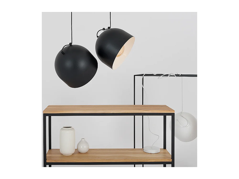 Hanglamp POPO L 2, zwart, Ø 23 cm