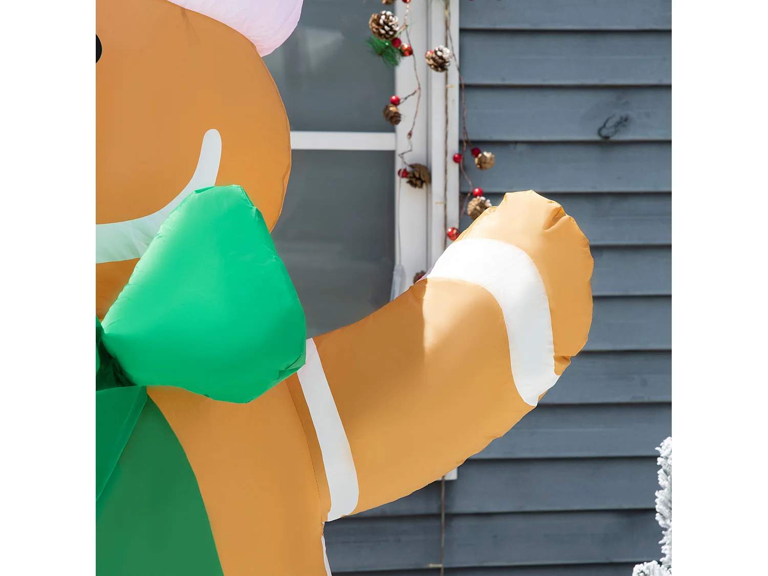 Omino pan di zenzero gonfiabile esterno luci led e gonfiatore