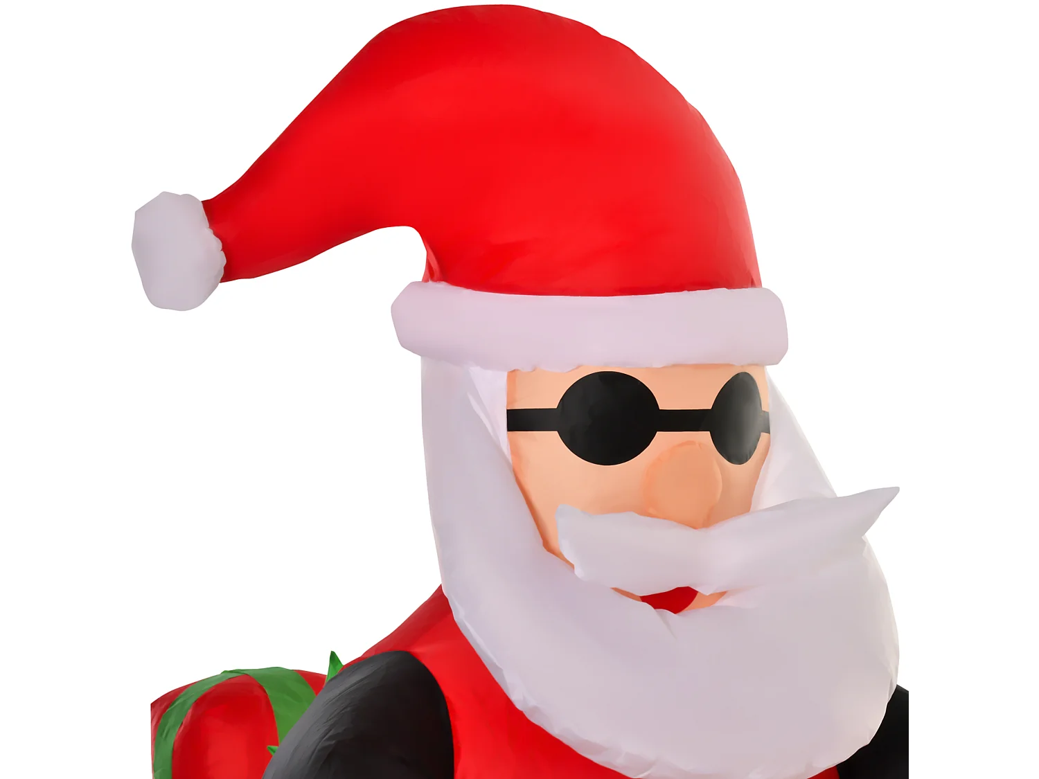 Babbo natale gonfiabile su moto luci led decorazione da esterno