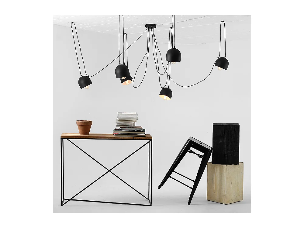 Suspensions POPO 6, noires, Ø 15 cm