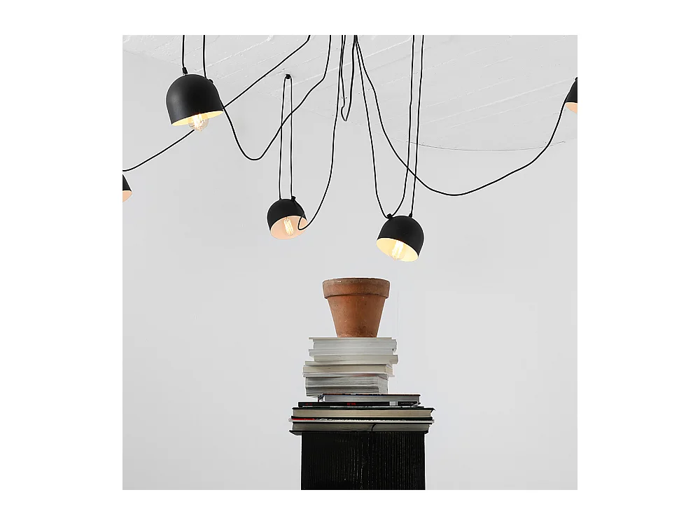 Suspensions POPO 6, noires, Ø 15 cm