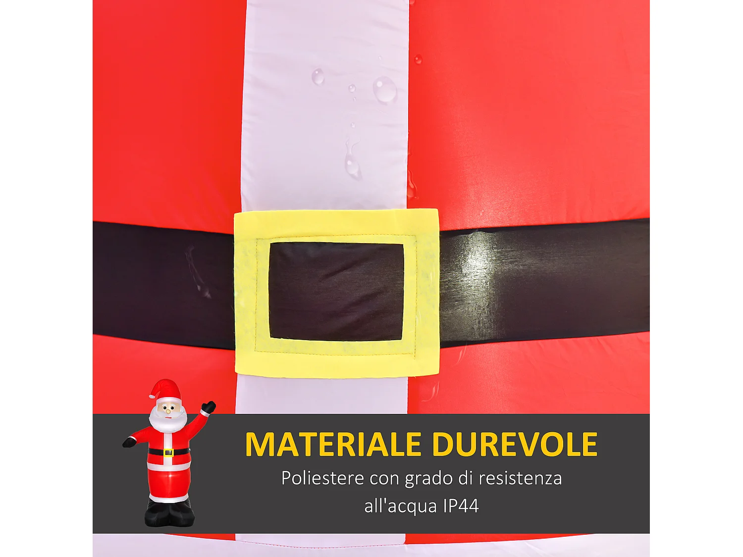 Babbo natale gonfiabile alto 248cm da esterno con luci led e accessori