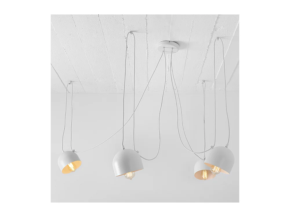 Hängelampen POPO 4, weiß, Ø 15 cm