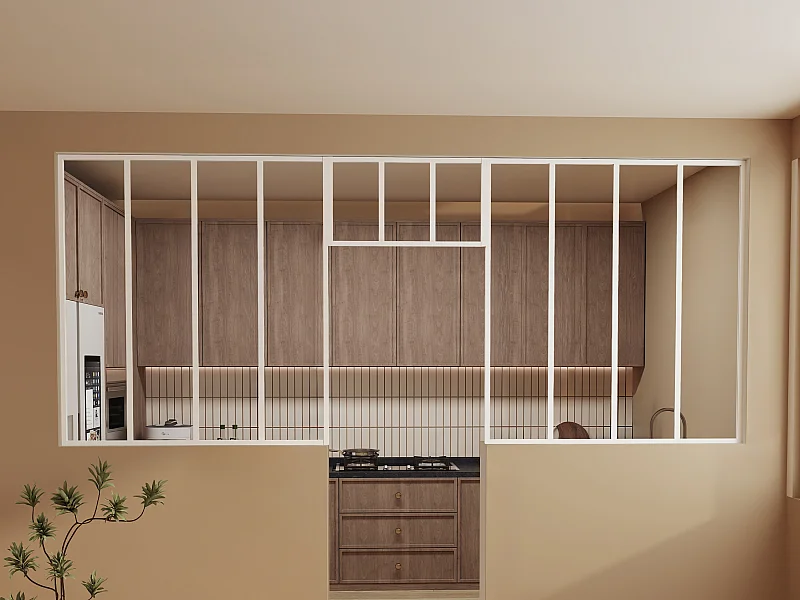 Lot de 2 verrières atelier avec imposte en aluminium thermolaqué - 2 x L120 x H130 + L73 x H40 cm - Blanc - BAYVIEW