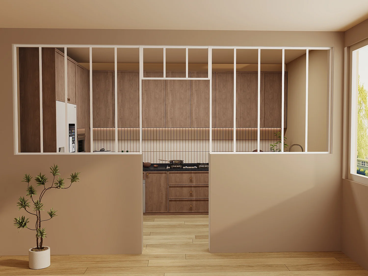 Lot de 2 verrières atelier avec imposte en aluminium thermolaqué - 2 x L150 x H130 + L83 x H40 cm - Blanc - BAYVIEW