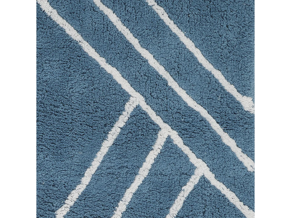 Tapis de bain déco géométrique en coton 60x120cm