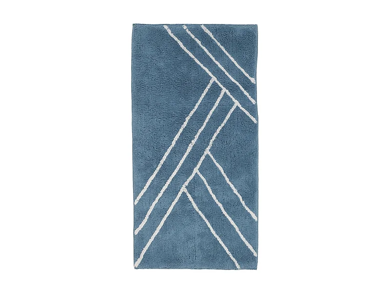 Tapis de bain déco géométrique en coton 60x120cm