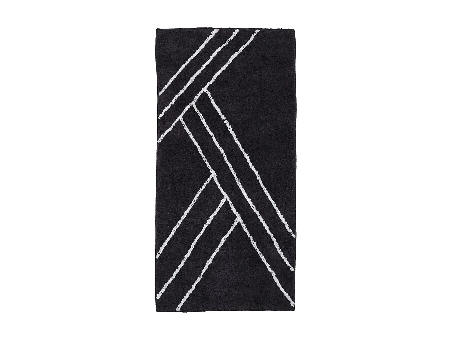 Tapis de bain déco géométrique en coton 60x120cm