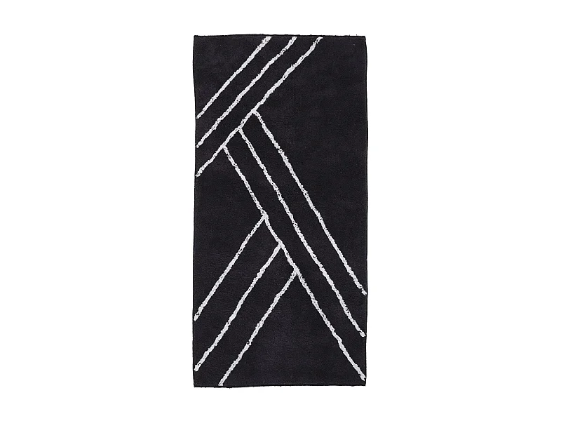 Tapis de bain déco géométrique en coton 60x120cm