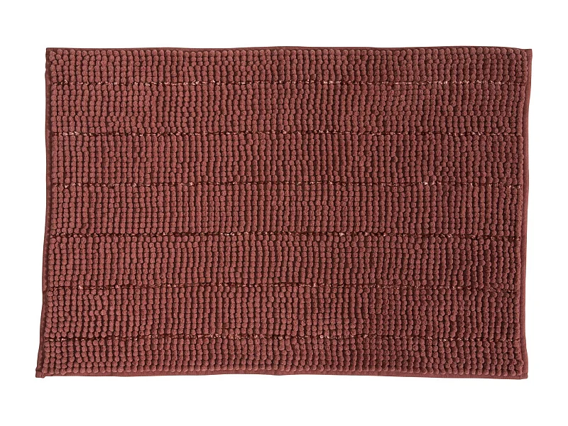 Tapis de bain uni en polyester rose 50x70cm