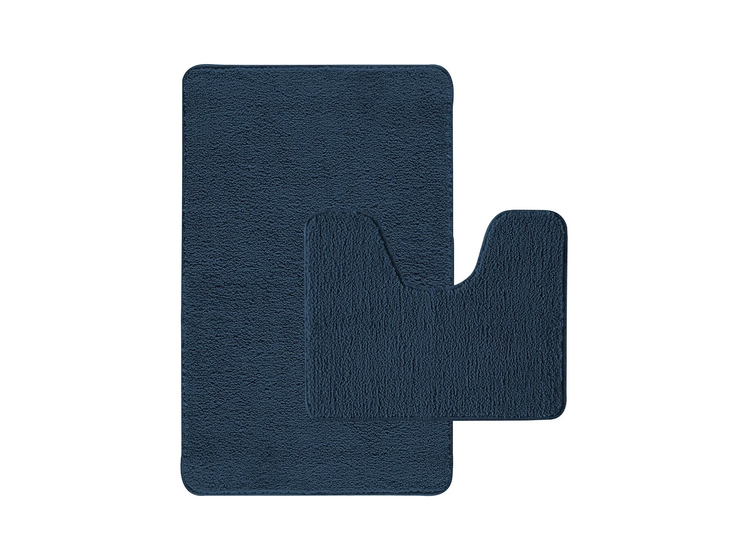 Lot de 2 tapis de bain polyester 50x80cm + contour marine