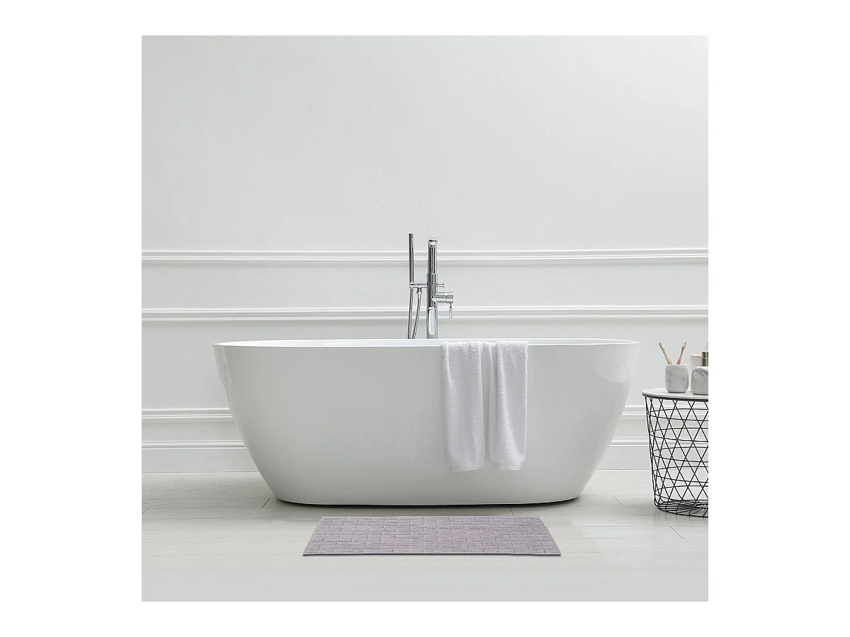 Tapis de bain déco brique en coton 50x80cm