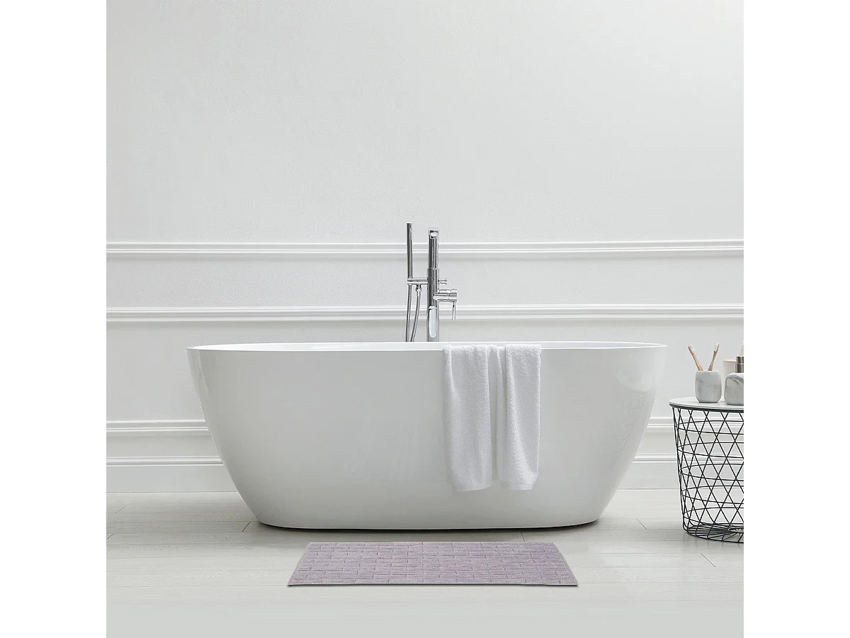 Tapis de bain déco brique en coton 50x80cm