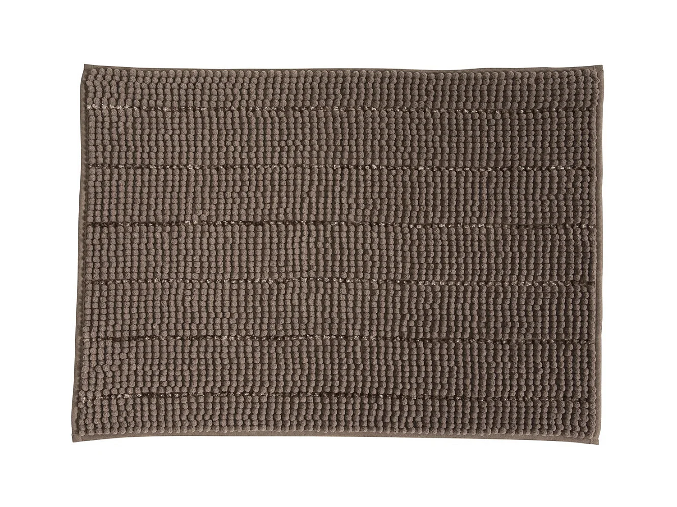 Tapis de bain uni en polyester taupe 50x70cm