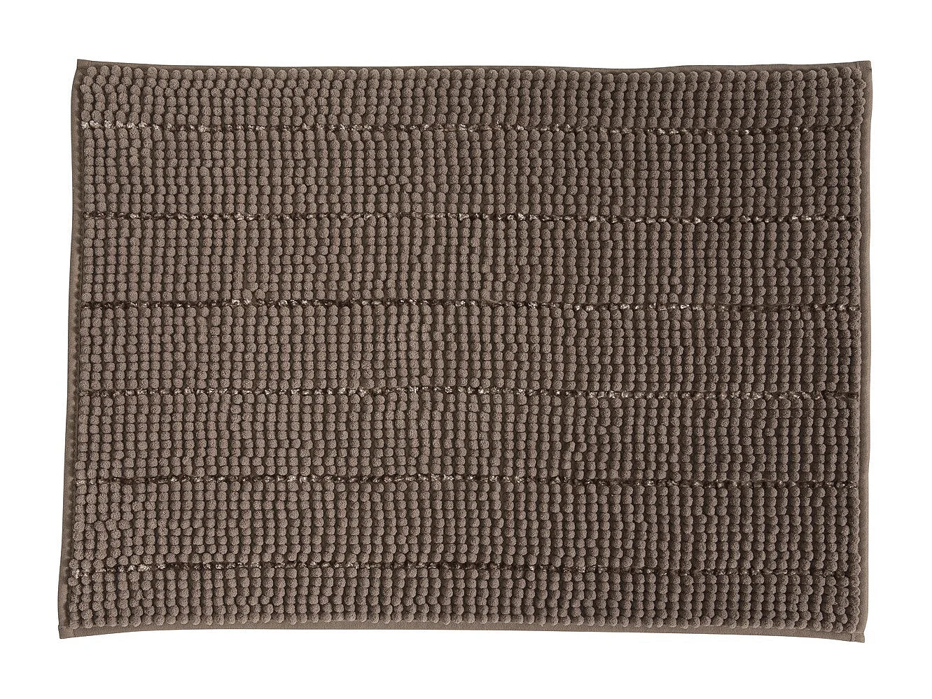 Tapis de bain uni en polyester taupe 50x70cm