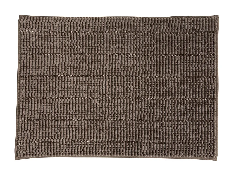 Tapis de bain uni en polyester taupe 50x70cm
