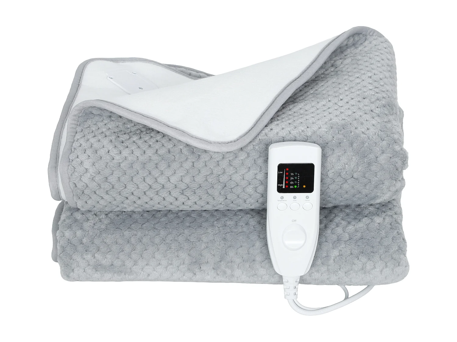 Coperta elettrica 160x140 cm con 5 livelli di calore grigio
