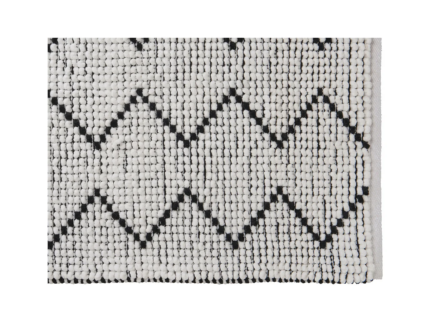 Tapis de bain déco en polycoton blanc 60x120cm