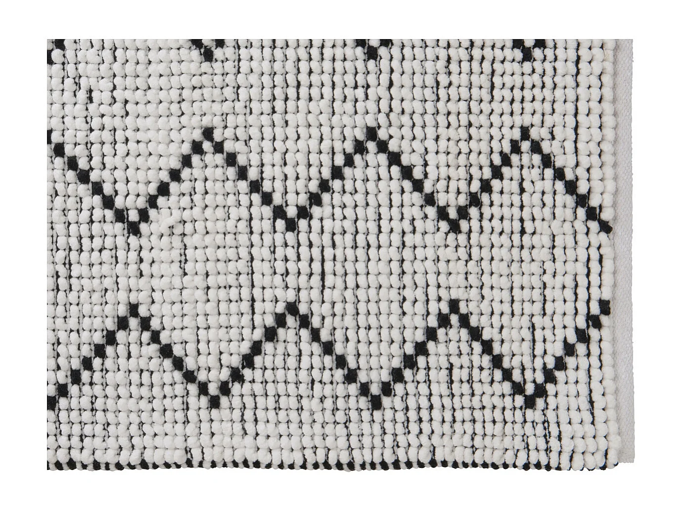 Tapis de bain déco en polycoton blanc 60x120cm