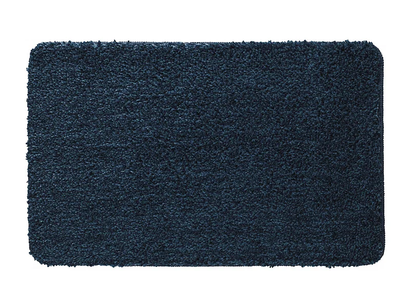 Tapis de bain uni en polyester bleu 50x80cm