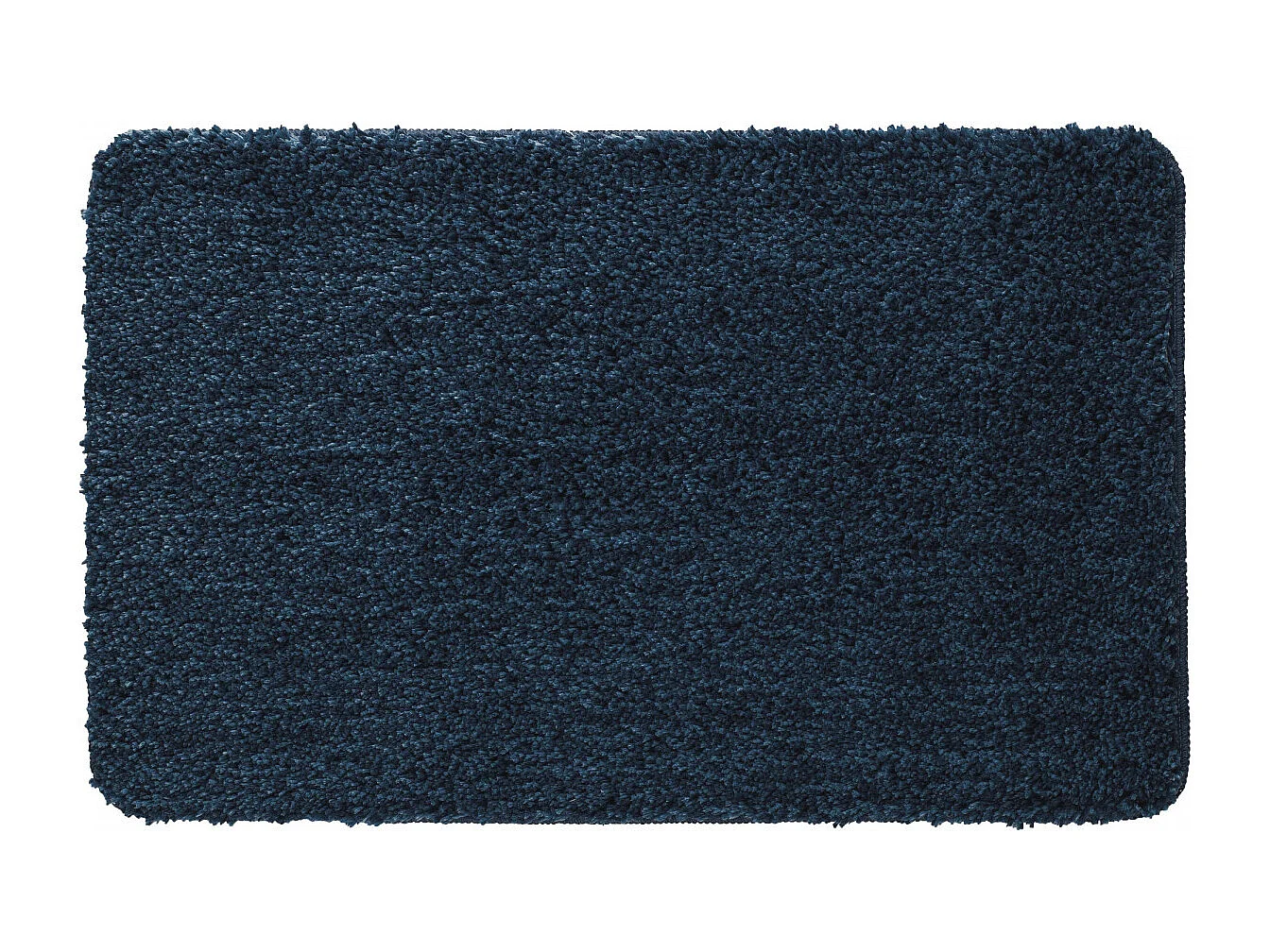 Tapis de bain uni en polyester bleu 50x80cm