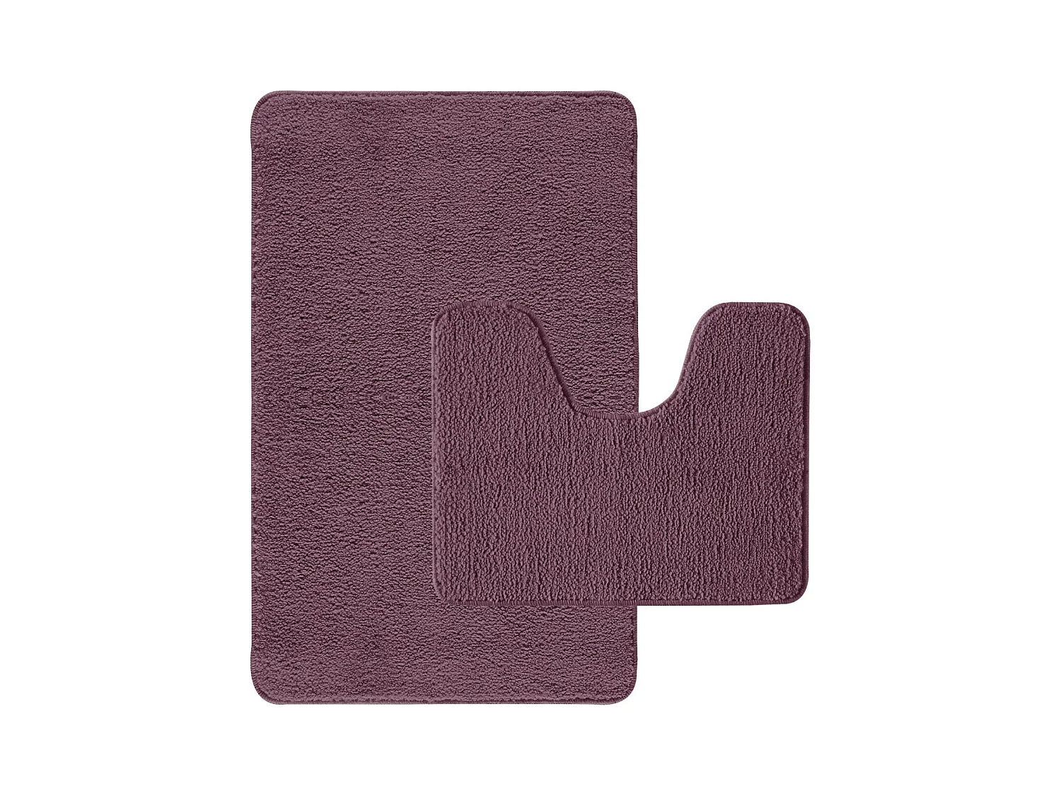 Lot de 2 tapis de bain polyester 50x80cm + contour violine