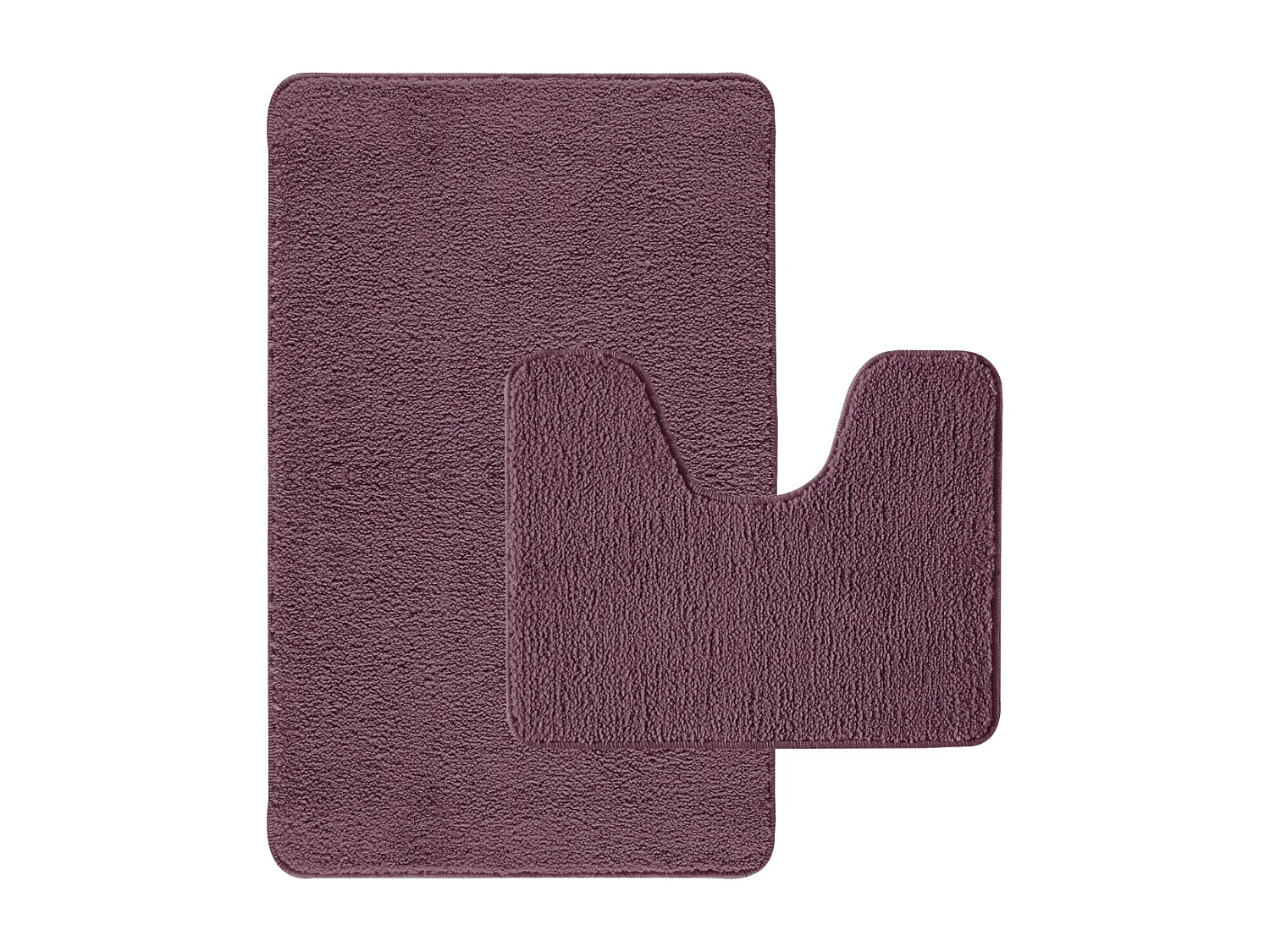 Lot de 2 tapis de bain polyester 50x80cm + contour violine