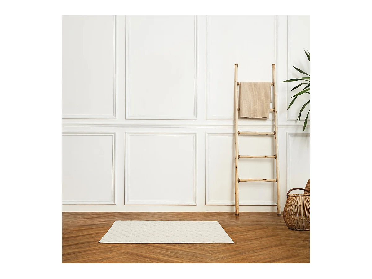 Tapis de bain déco uni en coton 50x80cm