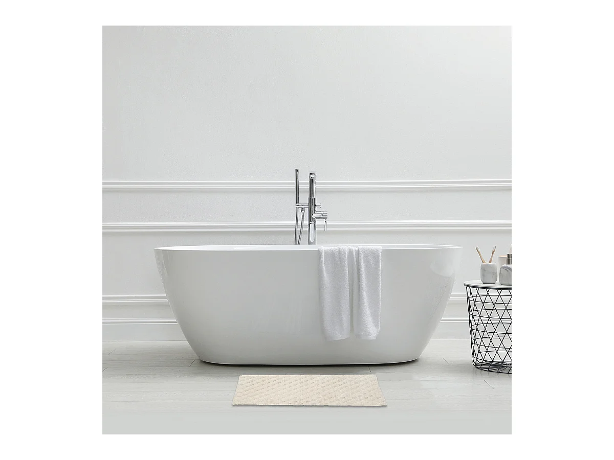 Tapis de bain déco uni en coton 50x80cm